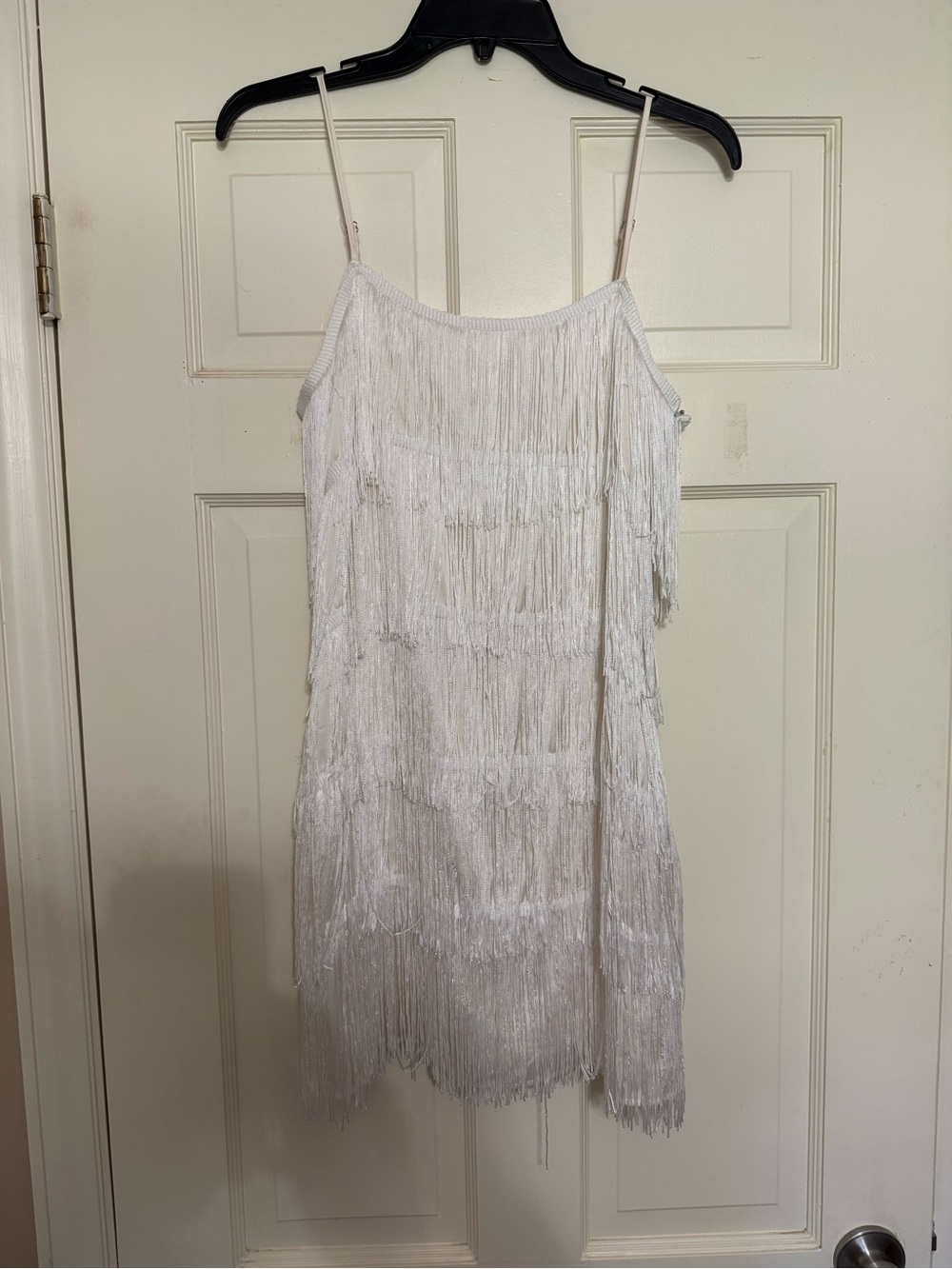 Le Lis White Fringe Mini Dress - S